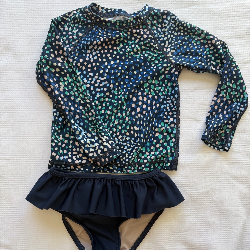 Tea Collection Navy and Multicolor Dot Rashguard Set - Picture 2 of 6